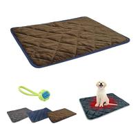 Thermal Reflection Pad for Dogs Cats, 5-Layer Self Warming Thermal Dog Bed, Soft Cozy Washable Non-Slip Non Electric Heating Pet Pad for Indoor/Outdoor, Easy to Clean (S: 40 × 50 cm, Brown)