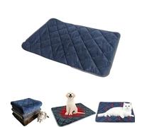 Thermal Reflection Pad for Dogs & Cats, Soft Cozy 5-Layer Self Warming Dog Bed, Non Electric Washable Anti-Slip Thermal Bed Pad, Pet Heating Pads for Sofa Kennel Car Seatkennel Car Seat(Dark blue,M)