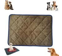 Thermal Reflection Pad for Dogs, Self Heating Pet Mat with Noiseless Aluminium Foil Layer, Washable Non-slip Fleece Crate Liner, No Electricity Required (Brown, S:40 * 50CM)