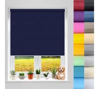 Thermal Roller Window Blinds 50 x 50 cm Blinds Curtains, Blind Zebra Roller Blinds Thermal Insulated,UV Protec, Made to Measure for Home Office Bedroom Kids Room, Blue