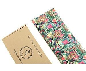 Thermal Seed Sack for Microwave Aroma Lavender, Orange Blossom or Rosemary for Applying Natural Dry Heat 100% Indian Cotton (Lavender, M (50 x 15 x 2 cm with Cover))