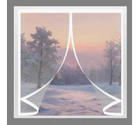 Thermal Self-Closing Curtain 100 x 102 cm Windproof Waterproof, Warm Winter, Windproof Soundproofing Thermal Magnetic Insulated Curtain for All Kinds of Windows, A