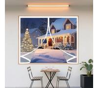 Thermal Self-Closing Curtain 100 x 86 cm Waterproof, Windproof, Blackout, Soundproofing, Thermal, Multi-Sized Transparent Magnetic Curtain for Kitchen Bedroom, A