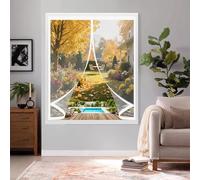 Thermal Self-Closing Curtain 111 x 106 cm Windproof Waterproof, Warm Winter, Windproof Soundproofing See-Through Insulated Winter Curtain for All Kinds of Windows, A