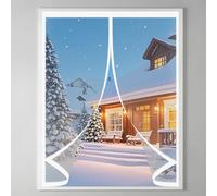 Thermal Self-Closing Curtain 49 x 72 cm Transparent, Cold and Noise Proof, Windproof Waterproof Auto Closing Magnetic Curtain Screen Cover for Balcony, Patio, A