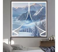 Thermal Self-Closing Curtain 58 x 104 cm Self-Sealing PVC Weatherproof Winter Warm, Cold and Noise Proof Thermal Curtain Screen, Fits for Bedroom, Kitchen, A