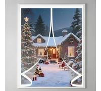 Thermal Self-Closing Curtain 67 x 76 cm Weatherproof Winter Warm Screen, Warm Winter, Windproof Waterproof Magnet Opening Curtain Magnetic for Balcony, Patio, A