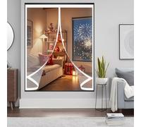 Thermal Self-Closing Curtain 69 x 49 cm Weatherproof Winter Warm Screen, Warm Winter, Windproof Waterproof Magnet Opening Curtain Magnetic for Balcony, Patio, A