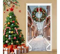 Thermal Self-Closing Door 136 x 226 cm Warm Winter, Windproof Soundproofing, Windproof Waterproof, Thermal Door Curtain, Curtain for Winter for Patios, Front Doors, A