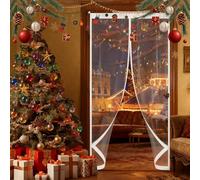 Thermal Self-Closing Door 140 x 198 cm Weatherproof Winter Warm Screen, Warm Winter, Windproof Waterproof Thermal Magnetic Door Curtain for Bedroom Kitchen, A