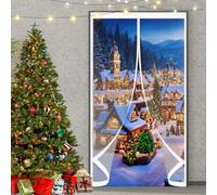 Thermal Self-Closing Door 200 x 200 cm Transparent, Cold and Noise Proof, Windproof Waterproof Auto Closing Magnetic Insulated Door Curtain for Winter for Balcony Patio, A