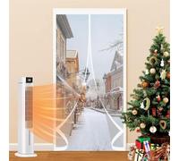 Thermal Self-Closing Door 300 x 178 cm Self-Sealing PVC Weatherproof Winter Warm, Cold and Noise Proof Door Curtain for Winter Windproof for Balcony Patio, A