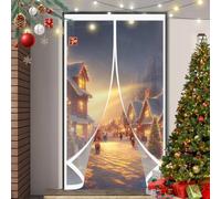 Thermal Self-Closing Door 70 x 170 cm Self-Sealing PVC Weatherproof Winter Warm, Cold and Noise Proof Magnet Opening Doorway Magnetic for Patios, Front Doors, A