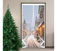 Thermal Self-Closing Door 76 x 176 cm Warm Winter, Windproof Soundproofing, Windproof Waterproof, Thermal Door Curtain for Winter for Balcony Patio, A