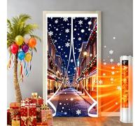 Thermal Self-Closing Door 89 x 215 cm Self-Sealing PVC Weatherproof Winter Warm, Cold and Noise Proof Winter Door Blanket, Thermal Screen for Patios, Front Doors, A