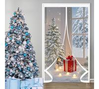 Thermal Self-Closing Door 90 x 245 cm Self-Sealing PVC Weatherproof Winter Warm, Cold and Noise Proof Magnet Opening Doorway Magnetic for Balcony Patio, A