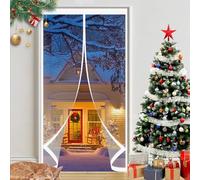 Thermal Self-Closing Door 98 x 100 cm Soundproofing, Thermal, Waterproof, Windproof, Blackout, Multi-Sized Doors Screen, Curtain Fits for Bedroom Kitchen, A