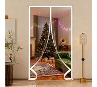 Thermal Self-Closing Door 98 x 135 cm Transparent, Cold and Noise Proof, Windproof Waterproof Auto Closing Door Curtain for Winter Windproof for Bedroom Kitchen, A