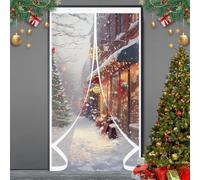 Thermal Self-Closing Door 98 x 155 cm Transparent, Cold and Noise Proof, Windproof Waterproof Auto Closing Transparent Magnetic Door Curtain for Patios, Front Doors, A