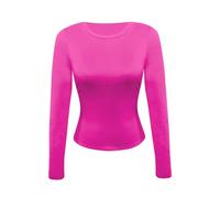 Thermal Shirt for Womne Basic Tops 2025 Women Casual Printing Short Sleeves V Neck Loose T Shirt Blouse Tops Base Layer Tee for Outdoor Daily Life Xmas Gifts (Hot Pink, XS)