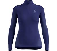 Odlo Top Turtle Neck Half Zip Performa Long Sleeve Base Layer Blue L Woman