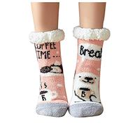 Thermal Slipper Socks Women Fluffy Coral Fleece Fuzzy Socks Cosy Stripe Socks Funny Colorful Lightweight Athletic Socks Casual Socks Winter Novelty Bed Socks Animal Socks