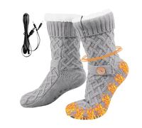 Thermal Socks - Electric Socks, USB Powered Ergonomic Foot Warmer, Woven Wool Thermal Construction, Non-Slip Base | Electric Winter Warmers, for