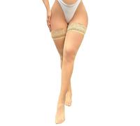 Thermal Socks For Women,European Style Sheer Lace Over The Knee Stockings Elegant Thigh High Socks For Festive Holiday Party Hosiery (Beige, One Size)