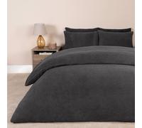 Thermal Soft Teddy Fleece Duvet Cover Bedding Set OHS Charcoal Double