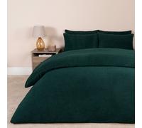 Thermal Soft Teddy Fleece Duvet Cover Bedding Set OHS Dark Green Super King