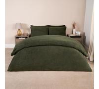 Thermal Soft Teddy Fleece Duvet Cover Bedding Set OHS Green King