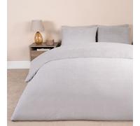 Thermal Soft Teddy Fleece Duvet Cover Bedding Set OHS Light Grey King