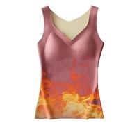 Thermal Tank Top, Lined Thermal Underwear, Sleeveless Tops with V-Neck, Warm Base, Comfortable, Thick, Soft Underwear Top for Cold Weather
