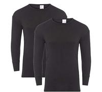 Thermal Top for Men - 2 Pack Heated Body Warmer Long Sleeve Mens Thermals T Shirt Warm Base Layer Mens Top Lightweight (Black, XX-Large)