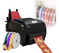 Thermal Transfer Label Maker with Satin Ribbon Printer and Spool Holder - Supports Multiple Languages for Text, Patterns, and Logo Printing