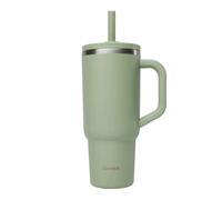 QWETCH Insulated Travel Cup 900 ml Leakproof with Folding Straw - Insulated Recycled Stainless Steel Mug with Handle - Keeps 48 Hours Ice / 12 Hours Cold - Insulated Tumbler - Drinking Bottle
