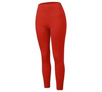 Thermal Trousers For Women Crew Neck Fleece Lined Thermal Pants Winter Trousers Slim Leggings 1 Pack Pants Thermal Leggings Underwear Women's Long Gradient High Waist Fleece Lined Workout (Red, XL)
