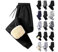 Thermal Trousers Women Ladies Fluffy Sherpa Soft Warm Thermal Sweatpants Winter Thick Jogging Pants Athletic Workout Tracksuit Bottoms Drawstring Running Fitness Trousers with Pockets