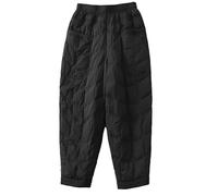 Thermal Trousers Women's Winter Lined Cotton Trousers with Checked Patchwork Winter Trousers Warm Thick Leisure Trousers Windproof Thermal Outdoor Trousers Work Trousers Baggy Comfortable House