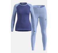 Odlo Active Warm Eco Long Sleeve Base Layer Set Blue S Woman