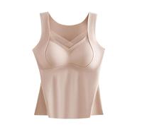 Thermal Underwear Top Women's Vest with Bra Pads Padded Thickened Slimming Body Warm De Velvet Non Marking Self Heating Winter Base Layer