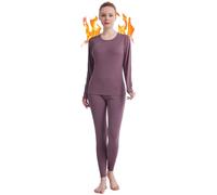 Thermal Underwear Women Long Johns Womens Thermal Underwear Sets Solid Ultra Soft Base Layer Gifts with Box (Purple, Large)