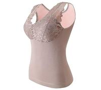 Thermal Vest Women UK Sale Clearance Base Layer V Neck Fleece Gilet Ladies Thermal Underwear Seamless Sleeveless Tank Top Camisole Tee Shirt Heat Holder Autumn Winter Warm Vest Tops Size 10-18
