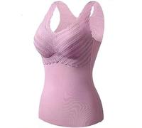 Thermal Vests Ladies UK Clearance, Women's Seamless Base Layer V-Neck Fleece Gilet Sleeveless Tank Top Lace Camisole Tee Shirt Heat Holder Autumn Winter Warm Vest Tops