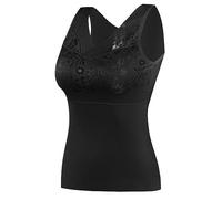 Thermal Vests Ladies UK Sale Clearance, Women's Seamless Base Layer V-Neck Fleece Gilet Sleeveless Tank Top Lace Camisole Tee Shirt Heat Holder Autumn Winter Warm Vest Tops