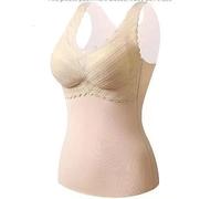 Thermal Vests Ladies UK Sale Clearance, Women's Seamless Base Layer V-Neck Fleece Gilet Sleeveless Tank Top Lace Camisole Tee Shirt Heat Holder Autumn Winter Warm Tops