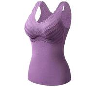 Thermal Vests Ladies UK Sale Clearance, Women's Seamless Thermal Underwear Base Layer V-Neck Fleece Gilet Sleeveless Tank Top Lace Camisole Tee Shirt Heat Holder Autumn Winter Warm Vest Tops