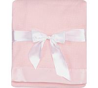 Thermal Waffle Weave Baby Blanket with Satin Nylon Trim (pink)