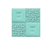 Thermal Wallpaper Tile Brick Wall Sticker Waterproof Self-Adhesive Foam Panel Wallpaper TV Background Ceiling Bedroom Home Decoration for Floor, Ceiling, Roof, Wall Insulation(Light Blue)
