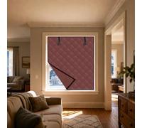 Thermal Window Cover Fit Max Size 201x300cm Windows Insulation Kit 3 Layers Heavy Duty Roll-Up Design Window Cover for Keeping Warm(Brown,191x201cm/75x79in)